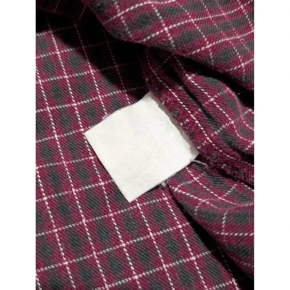 Columbia Vintage Flannel Shirt Men's XL Burgundy Plaid‎ Long Sleeve Outdoor